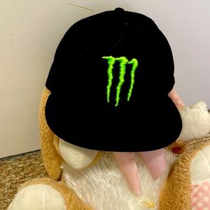 Monster Energy Snapback Cap New Adult Adjustable Flat Brim Hat Black